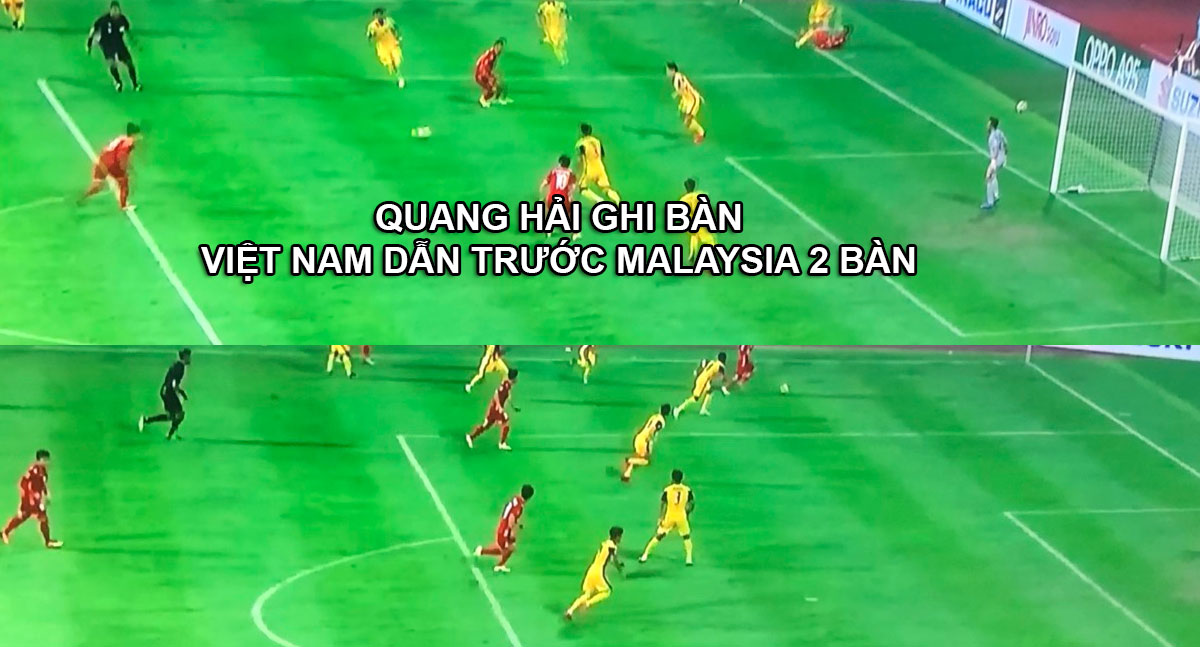 phút 33 Quang Hải đã mở tỉ số cho đội tuyển Việt Nam