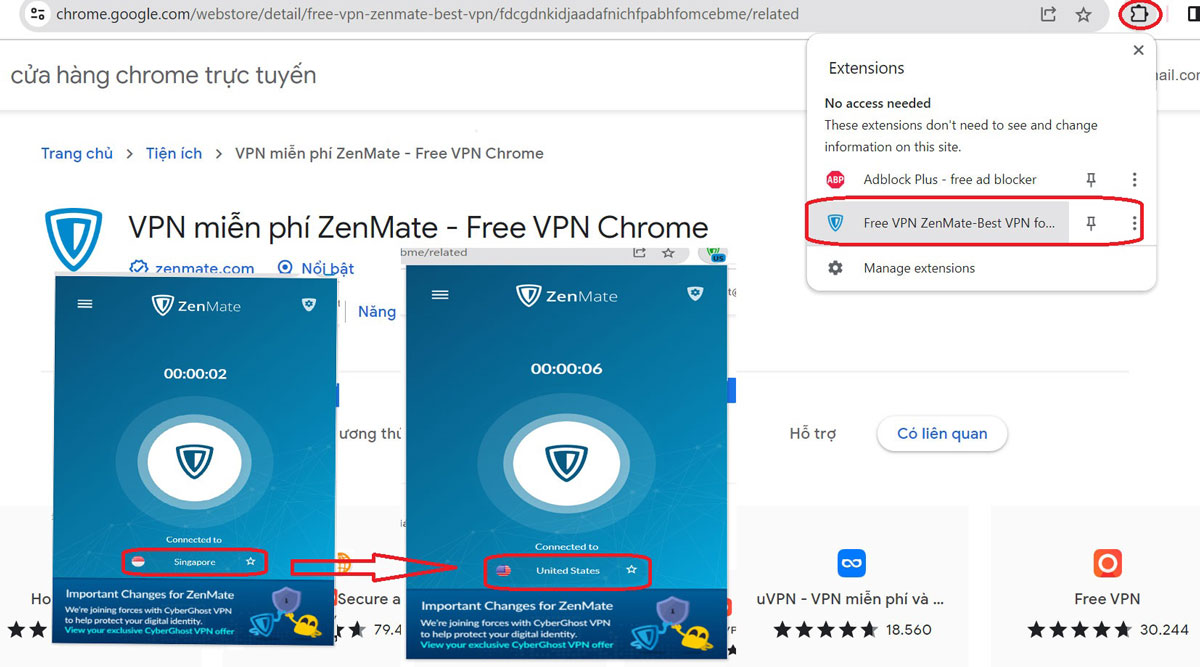 Cai dat ung dung ZenMate - Free VPN